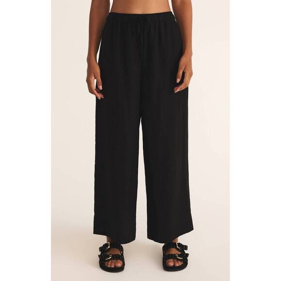 Z SUPPLY Pants - NEW Z SUPPLY easton linen pant in black
